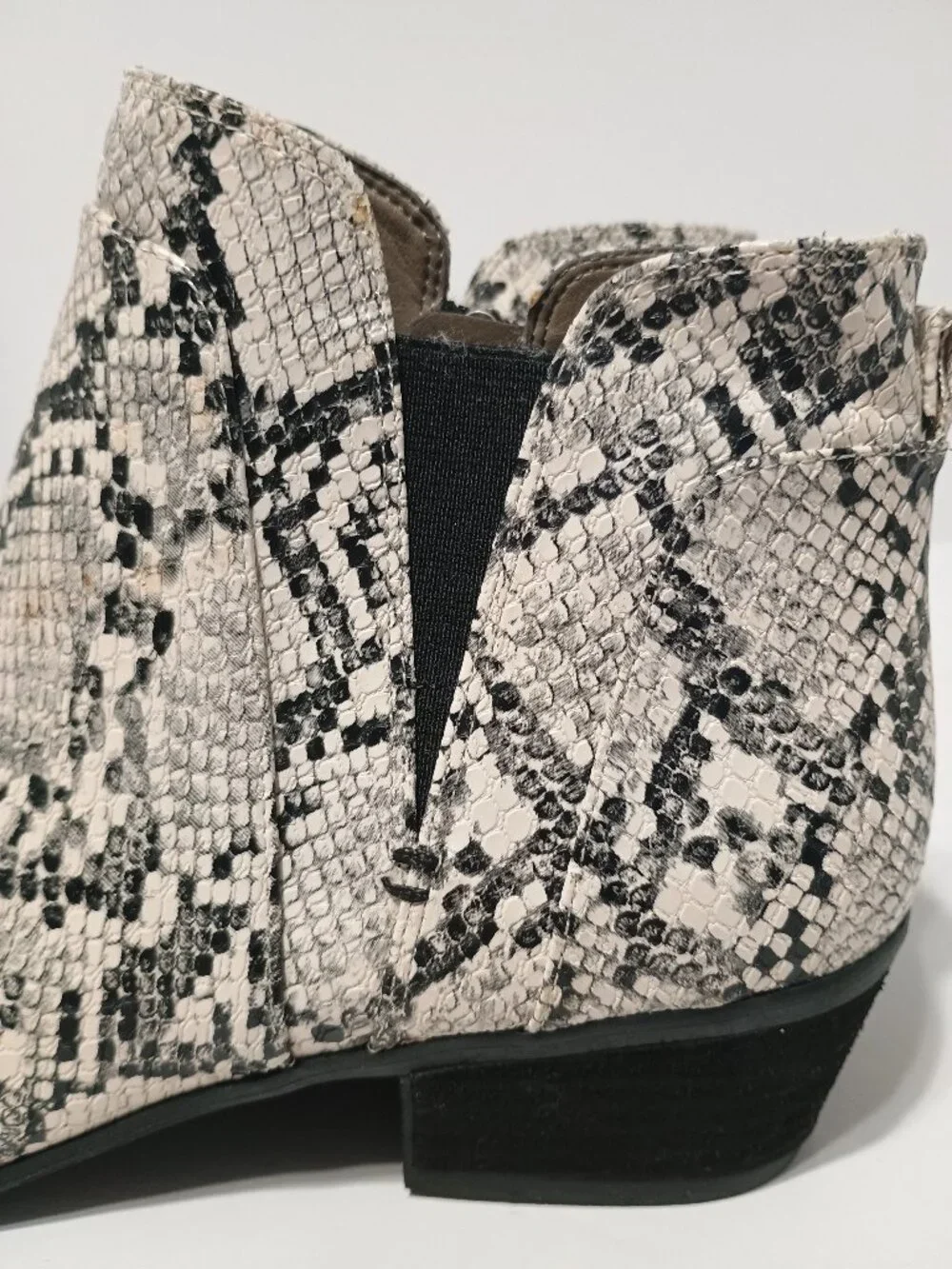 Circus by Sam Edelman Snake Print Western Ankle Booties Side Zip Block Heel - Picture 6 of 10